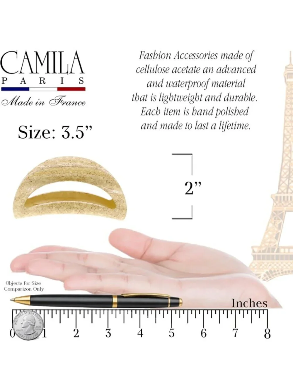 Durable Big Claw Hair Clip for Thick, Long, Curly Hair - Strong Hold, No Slip